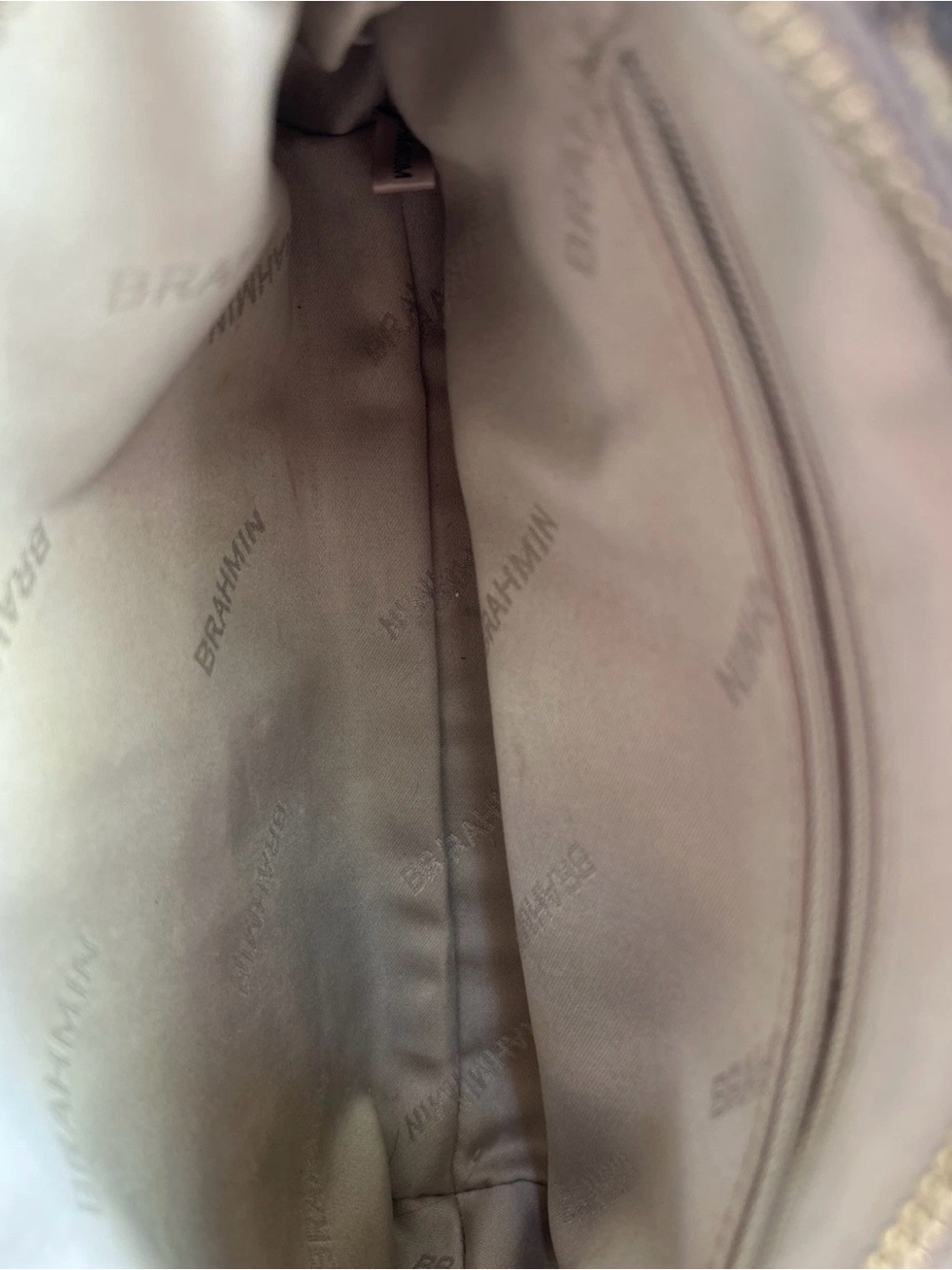 Brahmin Mod Lorelei Natural Ezana Snakeskin Embossed Leather Shoulder Bag - Picture 8 of 8